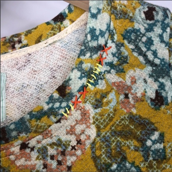 Yellow Floral Anthropologie peplum - Picture 2 of 3